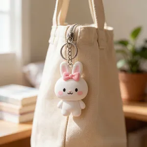Custom Adorable 3D Anime Cartoon PVC Silicone Keychain Soft Rubber Character Key Ring & Backpack Charm thumbnail-3