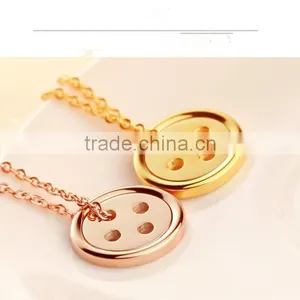 Latest Design Beads Necklace Rose Gold Button Lucky Necklace thumbnail-4