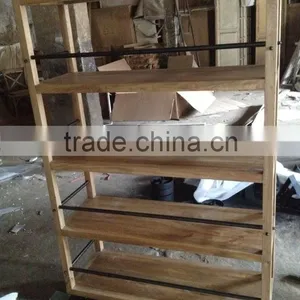 RE-1523 Vintage Industrial Furniture Metal Frame Shelf thumbnail-1