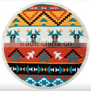 Round Beach Towel With Tassels thumbnail-1