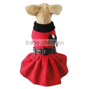 High Collar Large Skirt Dog Wool Coat Fit for Spring Autumn and Winter thumbnail-4