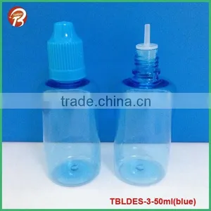 50ml Transparent Blue PET Electronic Cig Oil Plastic Dropper Bottle thumbnail-1