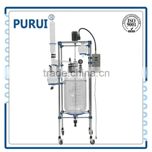 Cylindrical 100L Explosion Proof Jacketed Glass Reactor thumbnail-1