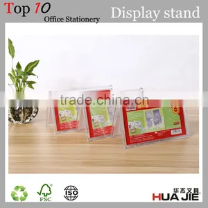 Office Stationery V Shape Transprent Acrylic Table Sign Holder thumbnail-3