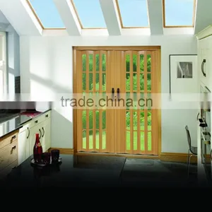 PVC Folding Door, Plastic Accordion Door ,sliding Door Decorating of Symphony White Glass thumbnail-3