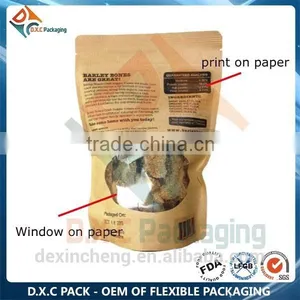 Stand Up Brown Paper Packaging Bag With Zipper Lined Foil thumbnail-3