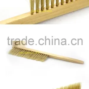 Top Quality Beekeeping Wooden Handle Horsehair Bee Brush, Double Row Bee Brush Horsehair Beehive Brush Cleaning Brush thumbnail-3