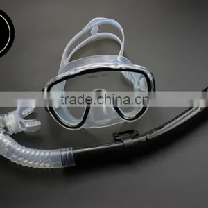 Water Sports Anti-Fog Silicone Scuba Diving Mask Dry Snorkel Set thumbnail-4