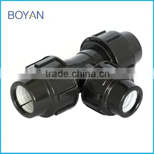 China Wholesale Plastic Equal PP Black Compression Tee For Irrigation Pipe Fitting thumbnail-1