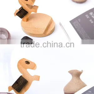 Mobile Phone Wood Stand Holder For IPhone Cute Horse Unique thumbnail-5