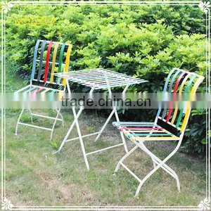 Custom Colorful Metal Patio Furniture Set Table and Chairs for Garden Deco thumbnail-1