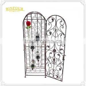 Factory Price 2 Tiers Metal Wine Display Cabinet Wine Standing thumbnail-3
