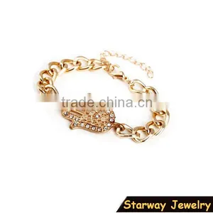 >>New Arrival SW16550 Promotion Rhinestone Hamsa Fatima Hand Bracelet/ thumbnail-1