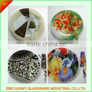 Decorative Round Clear Glass Plates thumbnail-1