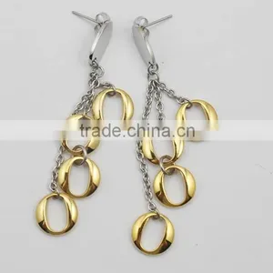 Wholesale Fashion Vintage Round Pendant Gold Earring Stainless Steel thumbnail-2