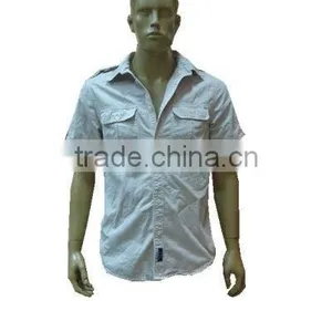 Men's Woven 100% Cotton Casual Shirt Short Sleeve thumbnail-1