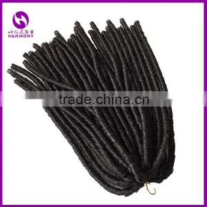 Wholesale 8 Colors Optional 110g 18" Crochet Twist Braids Ebony Synthetic Braiding Hair Soft Dreadlocks Hair Extensions thumbnail-1