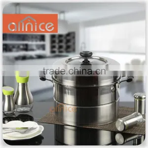Stainless Steel Straight Body Shape and Durable Two Layers Steamer Pot Boiler thumbnail-1