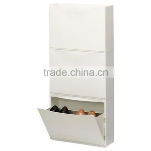Cheap Three Drawers Steel Shoe Cabinet 30 Pair Metal Shoe Rack White Antique Store Shoe Cabinet thumbnail-2