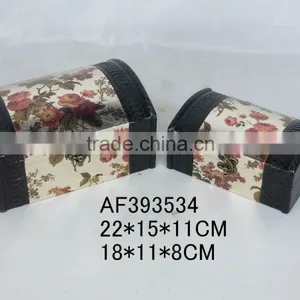 Wood Fabric China Rose Metal Sheet Gift Jeweled Box thumbnail-1