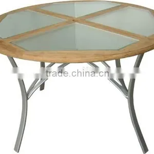 Teak Table Top Outdoor Rattan Table in Different Shape & Size thumbnail-6