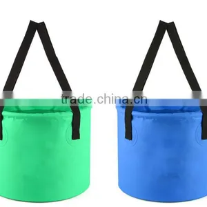 Collapsible Beach Cooler Ice Laundry Plastic Water Fishing Foldable Folding Pvc Rubber Bucket Collapsible With Lid thumbnail-3