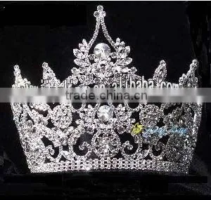 Latest Rhinestone and Crystal Custome Pageant Crowns Cap Tiara thumbnail-1