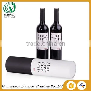 Recycled Customized Tall Single Wine Bottle Kraft Paper Round Box Round Paper Wine Boxes thumbnail-2