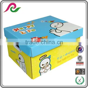 Carton Box With Plastic Handle Folding Box With Yellow Printing thumbnail-2
