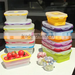 2015 Wholesale Silicone Collapsible Lunch Box /storage Box Quality Choice thumbnail-5