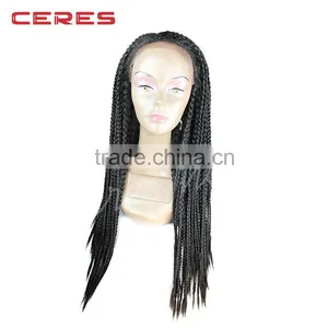 Cheap Natural Black Color Lace Front African Braided Wig for Black Women thumbnail-2