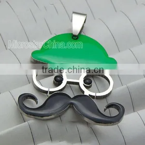 PND1996 High Quality Stainless Steel Enamel Beard Pendants thumbnail-2