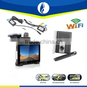 5.0 Inch Car DVR + Android 4.4 +3 Cameras + Dual Recording + Radar Detector + GPS Navigation + Wifi Access thumbnail-1
