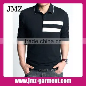 100% Cotton Black Popular Long Sleeve Polo Shirt for Men thumbnail-1