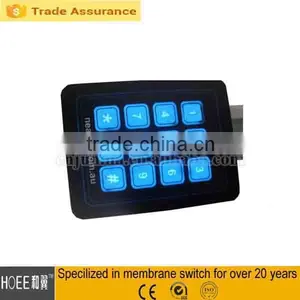 High Quality 4x3 Back Light Tactile Membrane Switch Keypad Membrane thumbnail-1