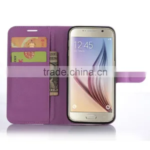 HOT SELLING Luxury Case for Samsung GALAXY S7 PU Lichee Leather Flip Cover With Wallet thumbnail-3