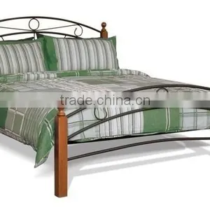 Wood Leg Metal Bes With Metal Frame Base Metal Beds thumbnail-1
