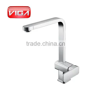 Elegant Design Kitchen Mixer Brass Core Bathroom Sink Mixer Chrome Plating Kitchen Faucet thumbnail-1