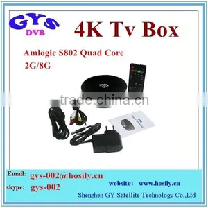 4k tv Box Quad Core Android 4.4 TV BOX Amlogic S802 2.0GHz 2G/8G BT 2.4G Wifi XBMC thumbnail-1