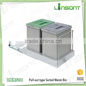 Drawer Pull Out Type Plastic Hemp Plastic Containers Kitchen Equipment Waste Bin thumbnail-1