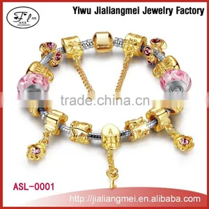 2015 Fashion Newly Developed Silver Snake Chain Customizable 925 Bracelet With European Beads thumbnail-1