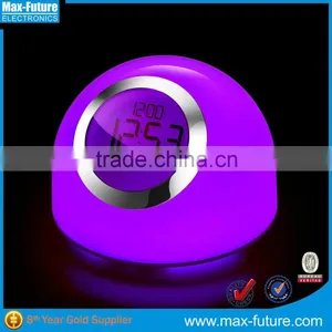 White&Colorful Brightness Control LED Color Changing Dimmer Switch Table Lamp With Alarm Clock thumbnail-3