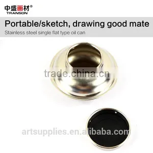 Portable Stainless Steel Anti Leaking Oil Painting Color Mixing Oil Pot With Cap thumbnail-2