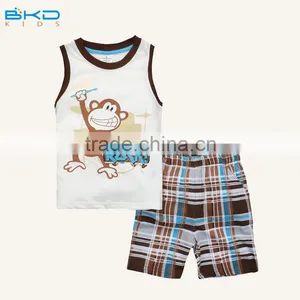 BKD Animal Embroidery Sleeveless Baby Boy Clothing Set thumbnail-1