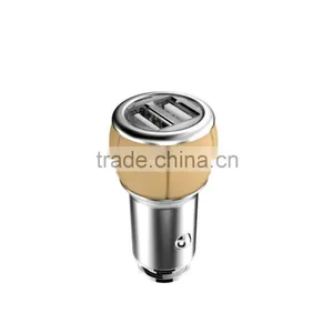 5V 2.4A Safety New Style Coloful Leather Car Charger thumbnail-3