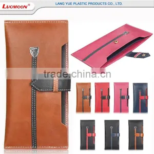 Universal Carrying 2 Two Dual Double Phones Cell/mobile Phones Leather Case Cover Bag Purse Pouch New Product 2016 thumbnail-1
