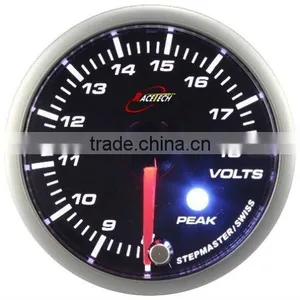 52mm Smoke Lens/ Super White & Amber LED Volt Gauge With Warning & Peak Recall thumbnail-1