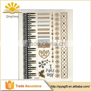 New Fashionable Custom Body Golden Temporary Tattoo Name Sticker thumbnail-1