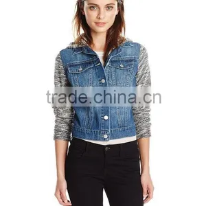 RECHEEL Custom Women's Winter Denim Jacket With Hood thumbnail-1
