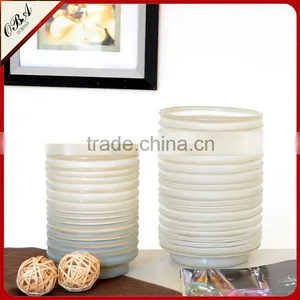 Hot Sales Handmade Stripe Cylindrical Glass Vase Super Quality Straight Tall Glass Flower Vase thumbnail-1